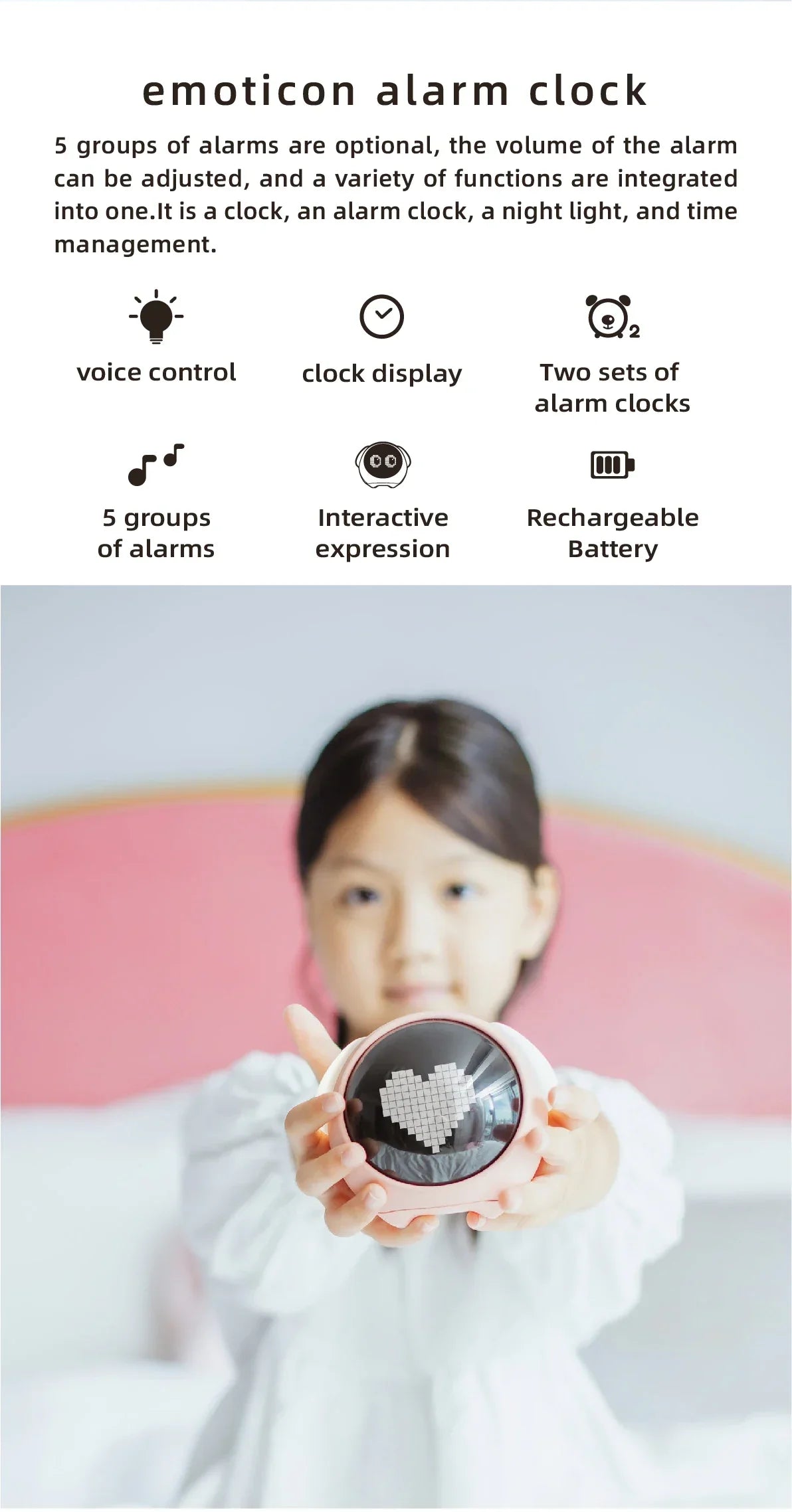 Child Digital Emotion Alarm Clock